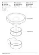Keuco Seifenablage mit Echtkristall-Schale und Edelstahlbasis. Teile sind in exploded view dargestellt, inklusive der entsprechenden Artikelnummern.